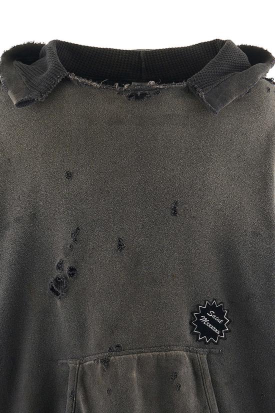  세인트 미카엘 스웨터 세인트 Mxxxxxx 더블 페이스 후드 블랙 - SAINT MXXXXXX