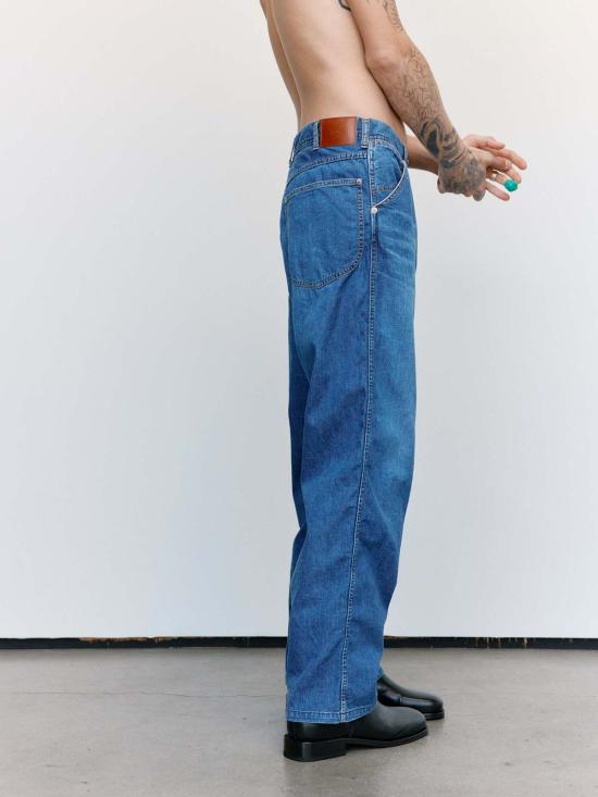  더 레터스 데님 팬츠 레터스 인디고 유즈드 워시드 데님 와이드 워커 팬츠 - THE LETTERS