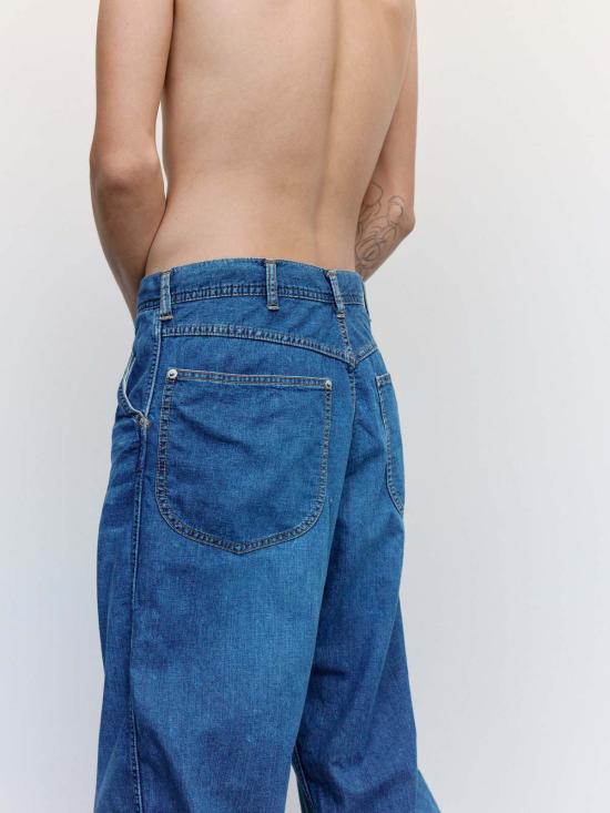  더 레터스 데님 팬츠 레터스 인디고 유즈드 워시드 데님 와이드 워커 팬츠 - THE LETTERS