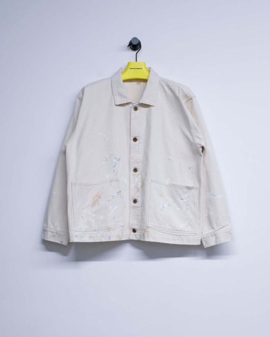 타이가 타카하시 자켓 Lot.303 코튼 커버올 재킷 아이보리 페인트 - TAIGA TAKAHASHI