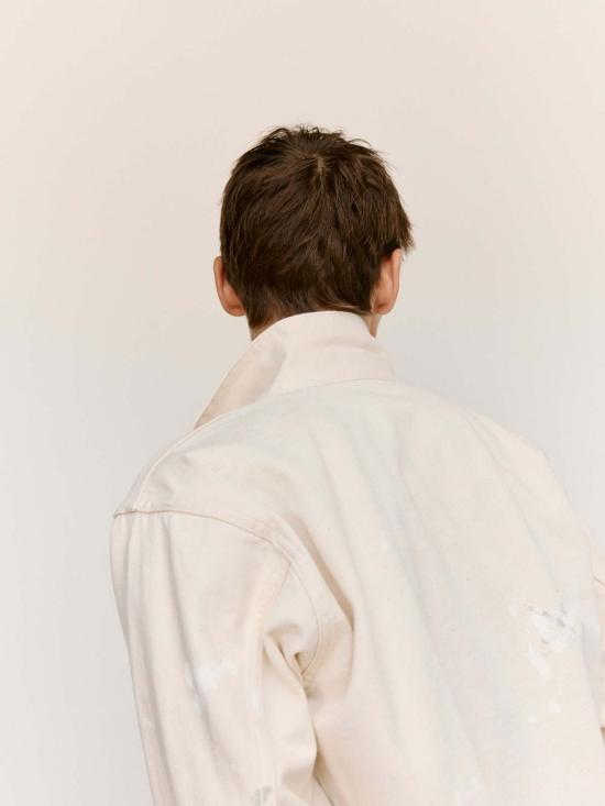  타이가 타카하시 자켓 Lot.303 코튼 커버올 재킷 아이보리 페인트 - TAIGA TAKAHASHI