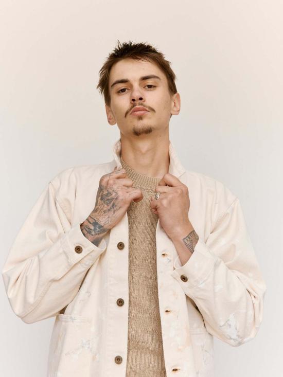  타이가 타카하시 자켓 Lot.303 코튼 커버올 재킷 아이보리 페인트 - TAIGA TAKAHASHI