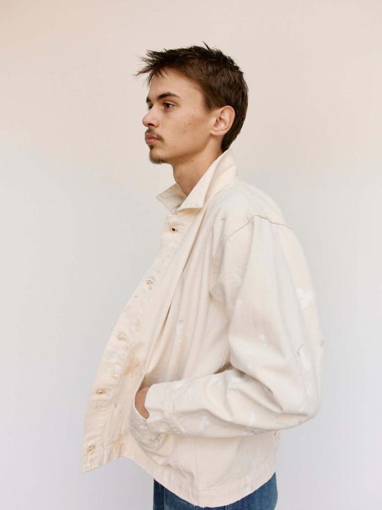  타이가 타카하시 자켓 Lot.303 코튼 커버올 재킷 아이보리 페인트 - TAIGA TAKAHASHI