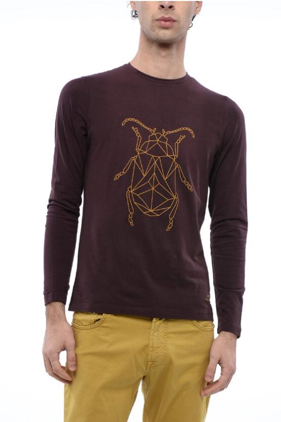  꼬르넬리아니 긴팔 티셔츠 84G486 9825524 040 Burgundy
