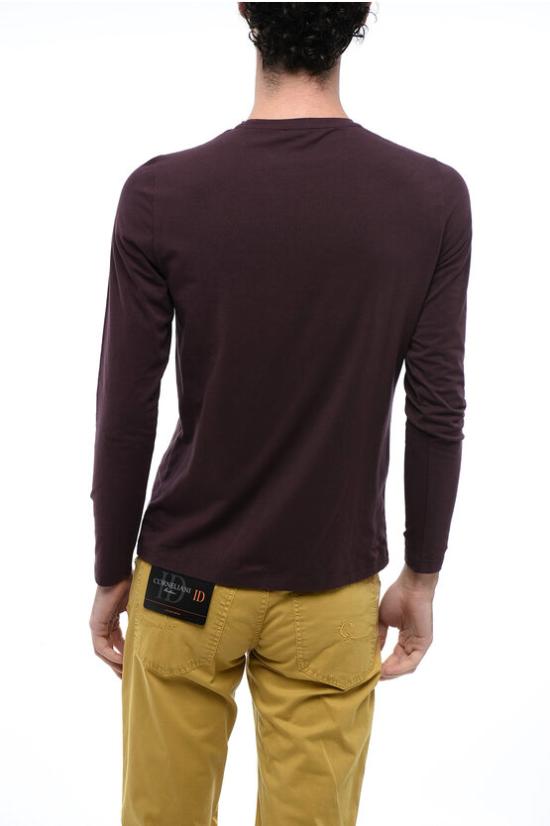  꼬르넬리아니 긴팔 티셔츠 84G486 9825524 040 Burgundy - CORNELIANI