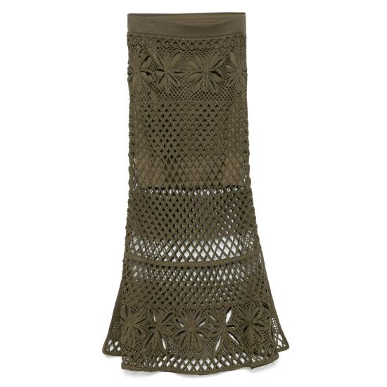 25SS 핑코 롱 스커트 104732 A2FF X26 GREEN