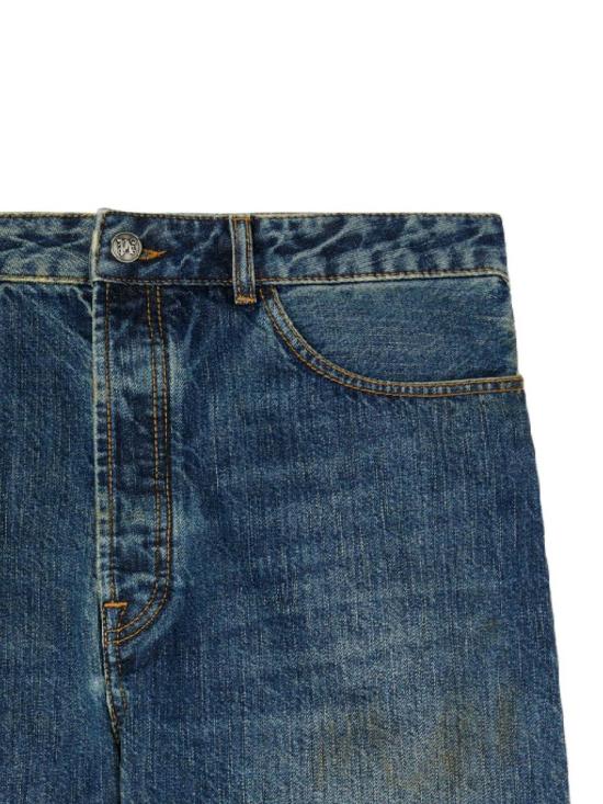 25SS 팜앤젤스 데님 숏팬츠 PMYC003S25DEN0034540 BLUE - PALM ANGELS