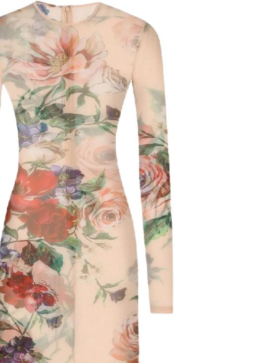 25SS 돌체앤가바나 미디 원피스 F6IAPTFSUBVH25PR FIORI ANTICHI FNUD - DOLCE & GABBANA