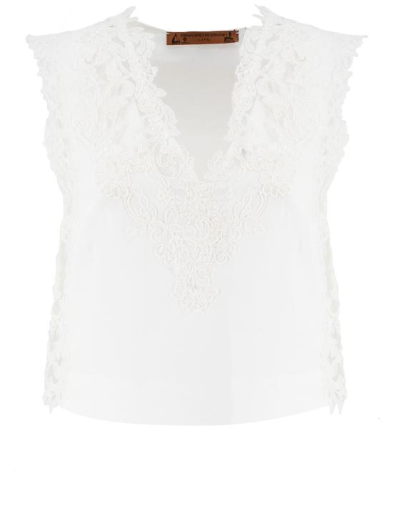 25SS 에르마노 설비노 탑 D464L606OVZ 10601 BRIGHT WHITE OTTICO