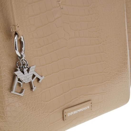  엠포리오 아르마니 가방 EMPORIO ARMANI 크로코 엠보싱 가죽 쇼핑백 여성 베이지 - EMPORIO ARMANI