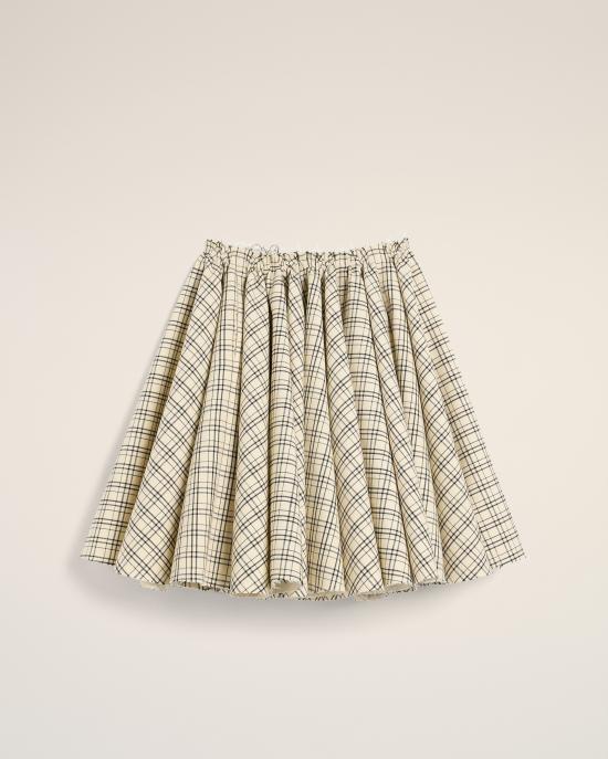 25SS 아미 미디 스커트 FSK229WV00741360 BLANC CREME NOIR DOM