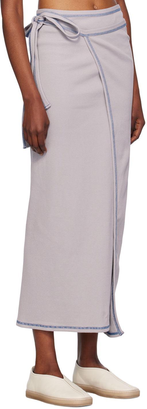  베이스레인지 롱 스커트 SKGWCHWI24 PATH GREY BLUE DOM