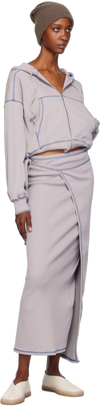  베이스레인지 롱 스커트 SKGWCHWI24 PATH GREY BLUE DOM - BASERANGE