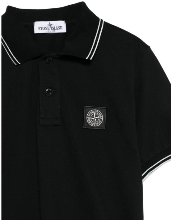 25SS [키즈] 스톤 아일랜드 폴로 셔츠 K1S162200001 S0018V0029 Black - STONE ISLAND