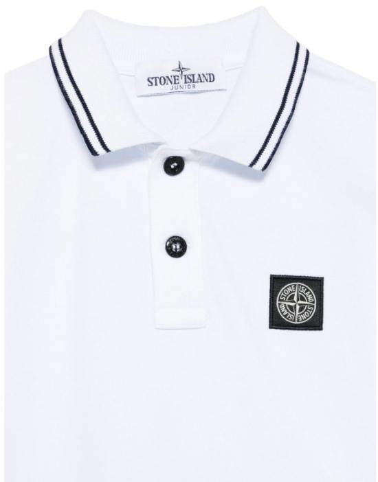 25SS [키즈] 스톤 아일랜드 폴로 셔츠 K1S162200001 S0018V1001 White - STONE ISLAND