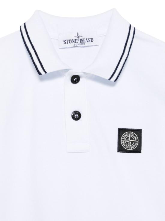 25SS [키즈] 스톤 아일랜드 폴로 셔츠 K1S162200001 S0018V1001 White - STONE ISLAND