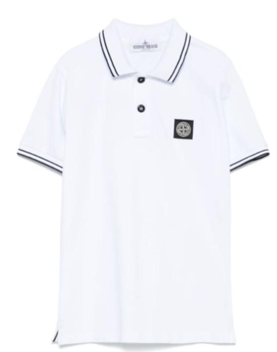 25SS [키즈] 스톤 아일랜드 폴로 셔츠 K1S162200001 S0018V1001 White - STONE ISLAND