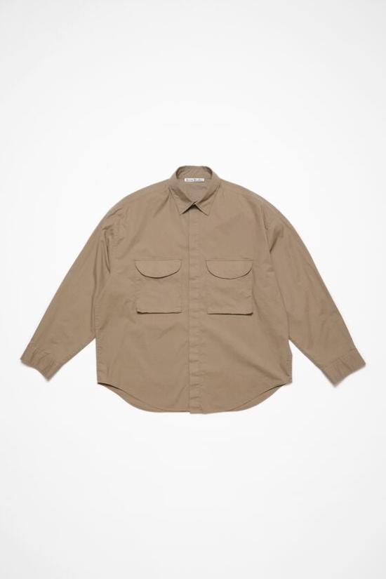  아크네 스튜디오 긴팔 셔츠 BB0608DIA TAUPE BROWN DOM