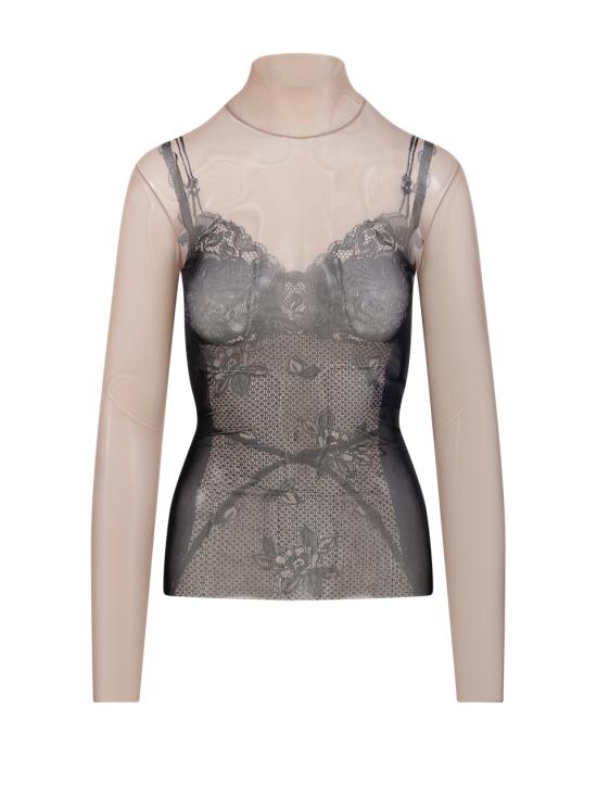 25SS 발렌시아가 긴팔 티셔츠 829214 4F4B4 1094 BLACK LIGHT BEIGE