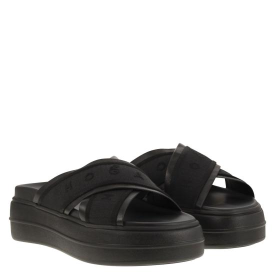 25SS 호간 뮬/슬리퍼 HXW6800FO10LE9 BLACK - HOGAN