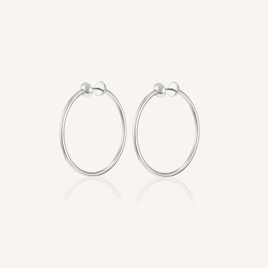  제니 버드 이어링 아이콘 후프 스몰 실버 - JENNY BIRD