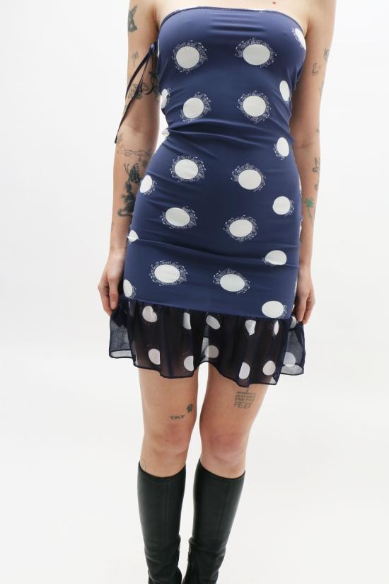  루실 티에브르 숏 원피스 튜브 드레스 도트 프린트 - LUCILLE THIEVRE