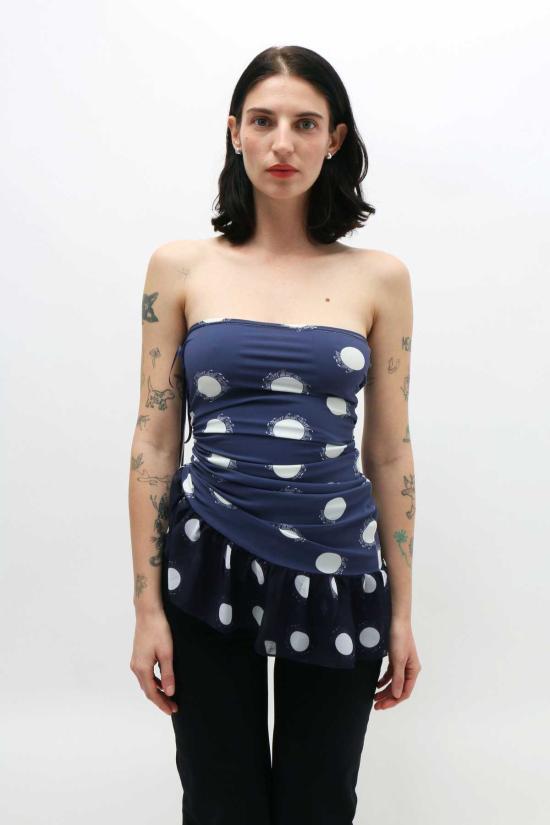  루실 티에브르 숏 원피스 튜브 드레스 도트 프린트 - LUCILLE THIEVRE