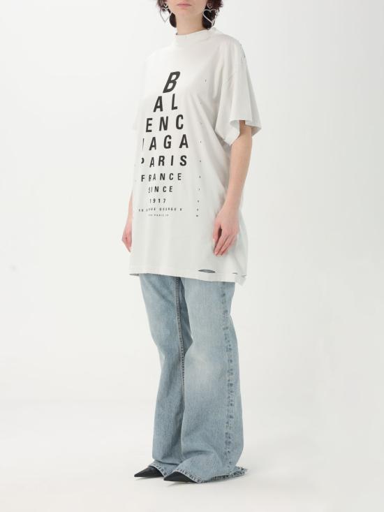 25FW 발렌시아가 옵틱컬 오버사이즈 티셔츠 811688TRVU6 9081 Black - BALENCIAGA