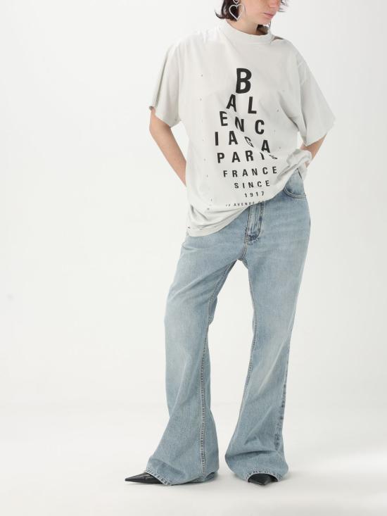 25FW 발렌시아가 옵틱컬 오버사이즈 티셔츠 811688TRVU6 9081 Black - BALENCIAGA