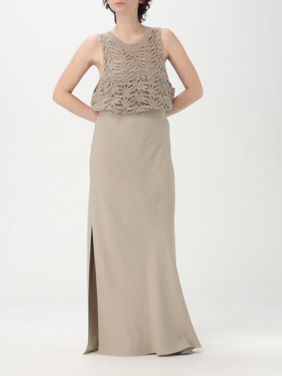 25SS 브루넬로 쿠치넬리 스커트 MH126G3396 C3095 Beige - BRUNELLO CUCINELLI