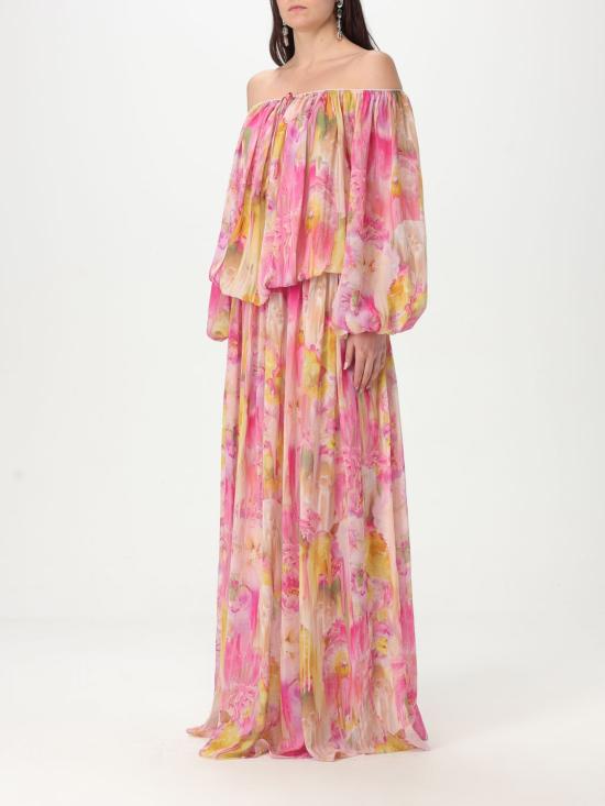25SS 블루마린 롱 원피스 4A310A F1157 Pink - BLUMARINE