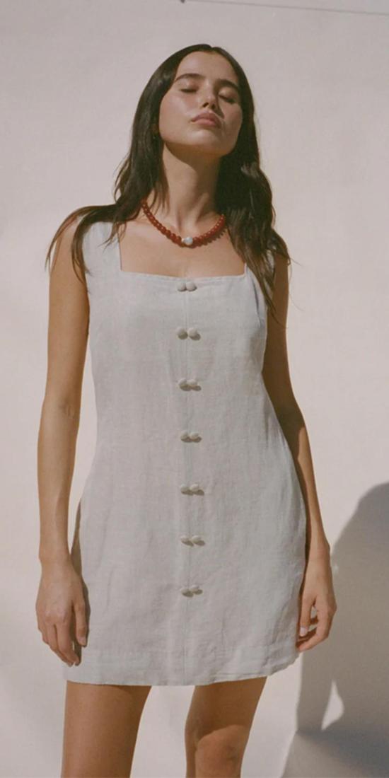  차오 루시아 숏 원피스 Ciao Lucia Virginie 드레스 오트밀 리넨 - CIAO LUCIA