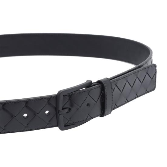 25SS 보테가베네타 가죽 벨트 609182V3IM18984 Black - BOTTEGA VENETA