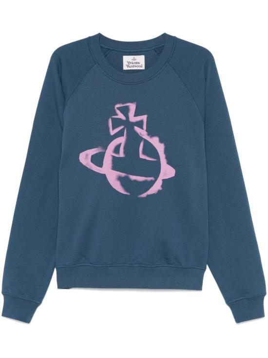 25SS 비비안웨스트우드 긴팔 티셔츠 3I01000ZJ006OK419 DARK DENIM DOM