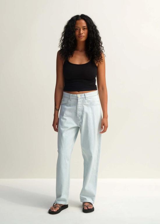  제시 캄 데님 팬츠 제시 캠 캘리포니아 와이드 옅은 파란색 W/ 옅은 파란색 스티치 - JESSE KAMM