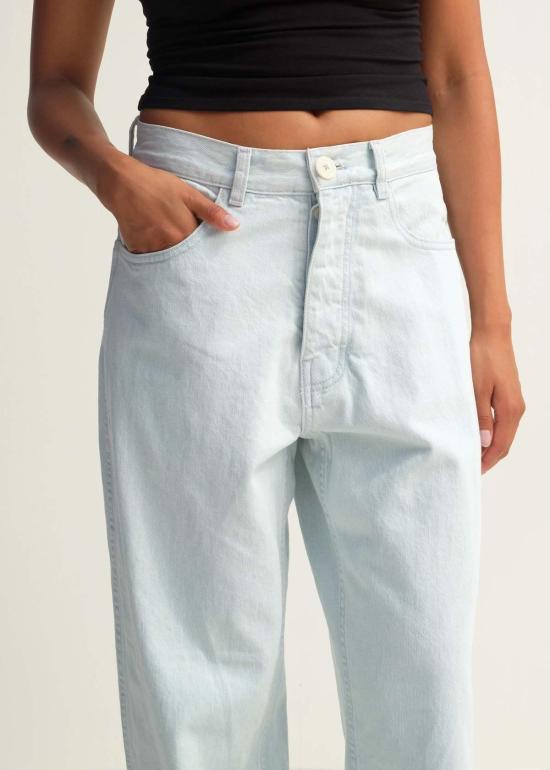  제시 캄 데님 팬츠 제시 캠 캘리포니아 와이드 옅은 파란색 W/ 옅은 파란색 스티치 - JESSE KAMM