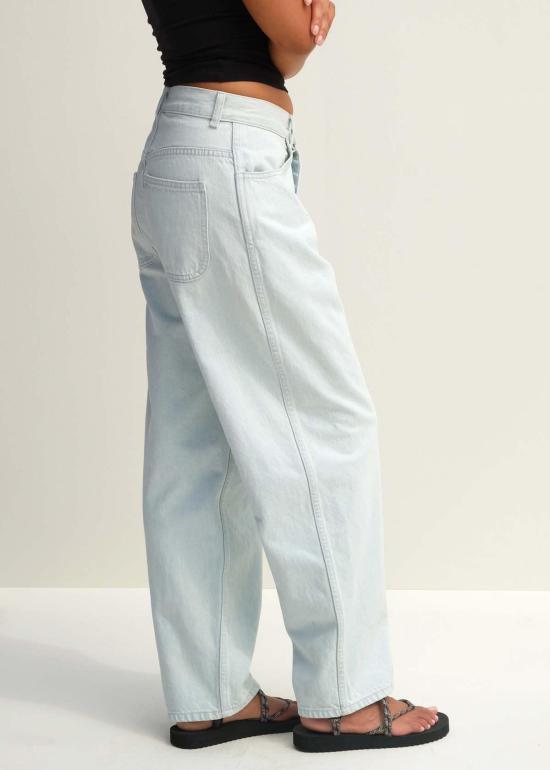  제시 캄 데님 팬츠 제시 캠 캘리포니아 와이드 옅은 파란색 W/ 옅은 파란색 스티치 - JESSE KAMM