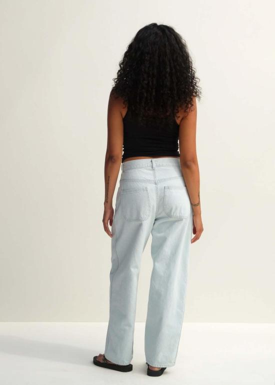  제시 캄 데님 팬츠 제시 캠 캘리포니아 와이드 옅은 파란색 W/ 옅은 파란색 스티치 - JESSE KAMM