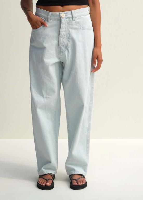  제시 캄 데님 팬츠 제시 캠 캘리포니아 와이드 옅은 파란색 W/ 옅은 파란색 스티치 - JESSE KAMM