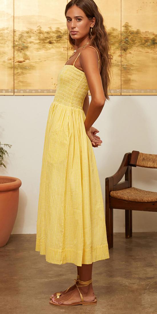  차오 루시아 롱 원피스 Ciao Lucia Mael 드레스 선 깅엄 - CIAO LUCIA