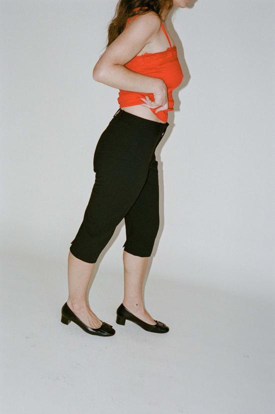  샌디리앙 크롭 팬츠 샌디 리앙 멜빈 카프리스 블랙 - SANDY LIANG