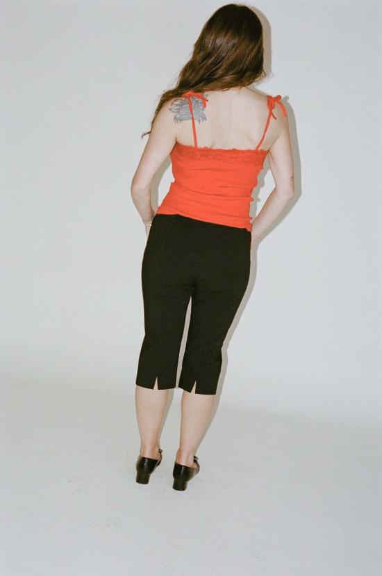  샌디리앙 크롭 팬츠 샌디 리앙 멜빈 카프리스 블랙 - SANDY LIANG