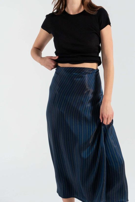  6397 롱 스커트 드레이프  아이리디센트 스트라이프 - 6397