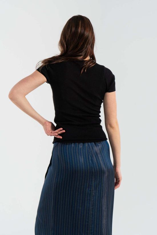  6397 롱 스커트 드레이프  아이리디센트 스트라이프 - 6397