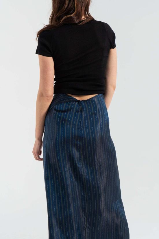  6397 롱 스커트 드레이프  아이리디센트 스트라이프 - 6397