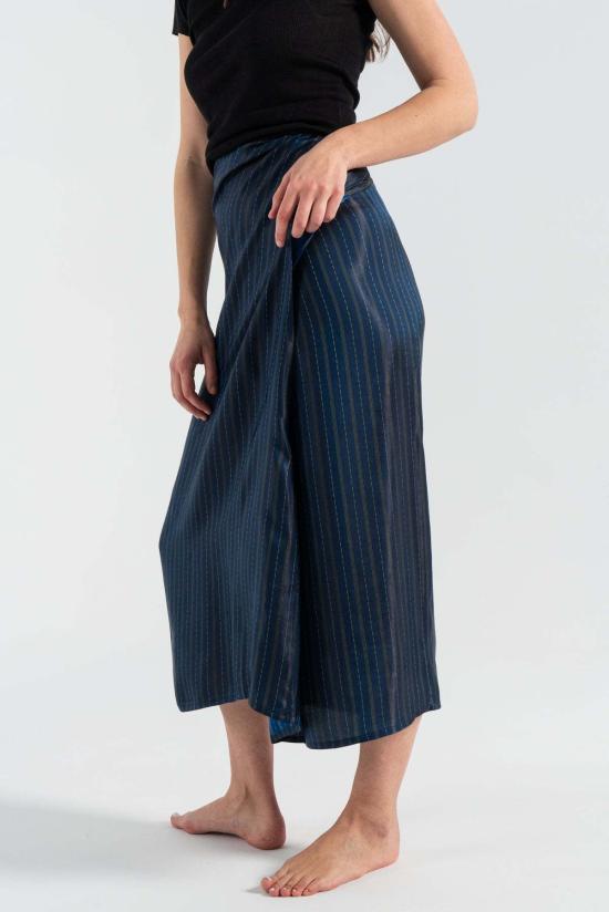  6397 롱 스커트 드레이프  아이리디센트 스트라이프 - 6397