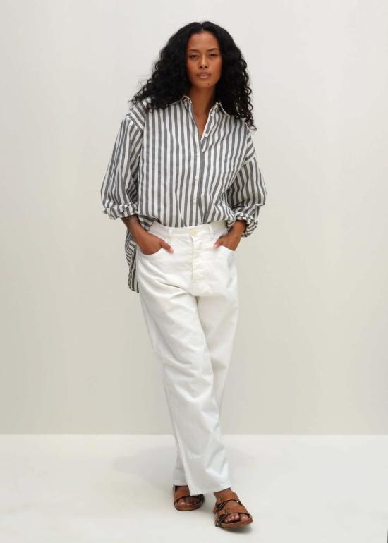  제시 캄 데님 팬츠 제시 캠 캘리포니아 와이드 진 솔트 화이트 - JESSE KAMM