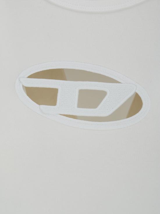 26SS 디젤 T-안지 피카부 로고 티셔츠 A062680AFAA 100 - DIESEL