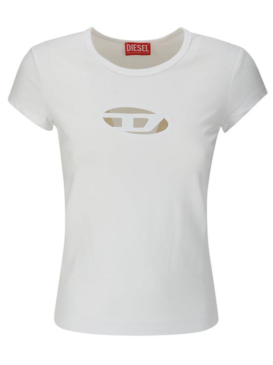 26SS 디젤 T-안지 피카부 로고 티셔츠 A062680AFAA 100