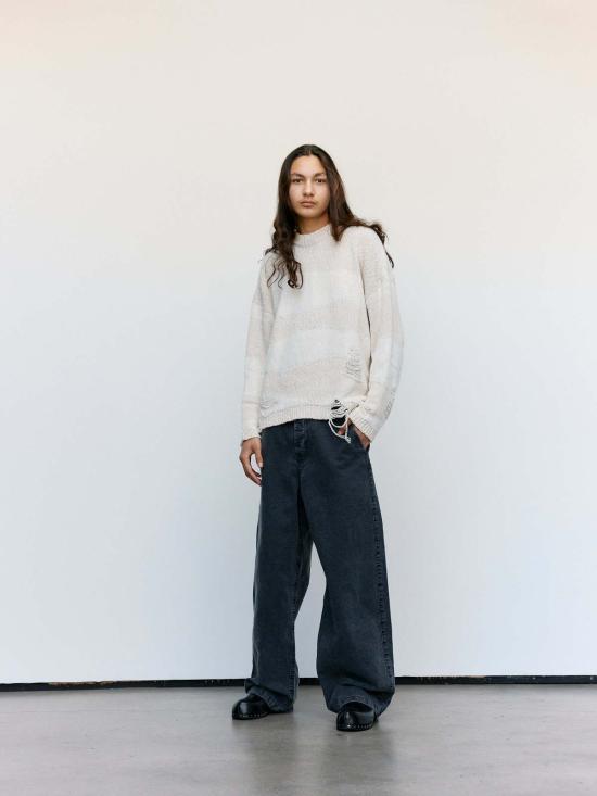  아워레가시 스웨터 아워 레거시 포포버 라운드넥 화이트 디스트럭티브 웨이브